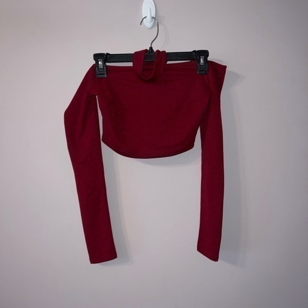 Red long sleeve crop top with choker forever 21 high small